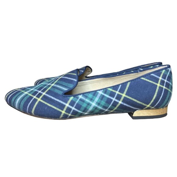 Talbots Shoes - Talbots Edison Flats/ Loafers Navy/green/yellow Plaid Size 8 ($129) EUC